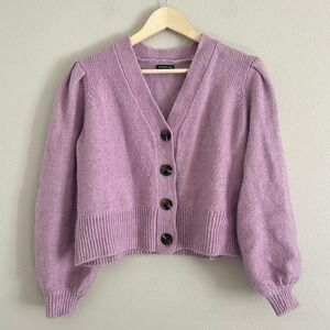 Who What Wear purple cotton cardigan Size L